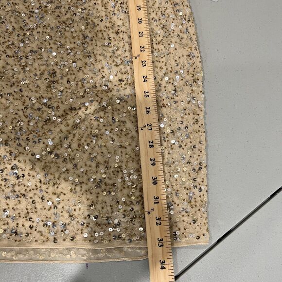 Aidan Mattox Dress Women 4 gold Beaded Sequin Mini Embellished - Picture 6 of 10